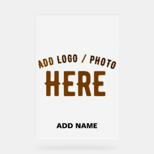 STYLISH MODERN CUSTOMIZABLE WHITE VERIFIED BRANDED ACRYLIC SIGN