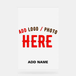 STYLISH MODERN CUSTOMIZABLE WHITE VERIFIED BRANDED ACRYLIC SIGN