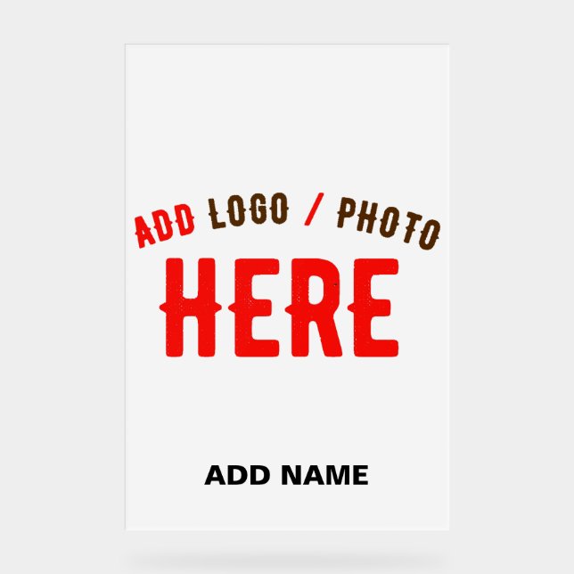 STYLISH MODERN CUSTOMIZABLE WHITE VERIFIED BRANDED ACRYLIC SIGN (Front)