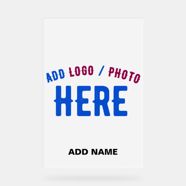 STYLISH MODERN CUSTOMIZABLE WHITE VERIFIED BRANDED ACRYLIC SIGN (Front)