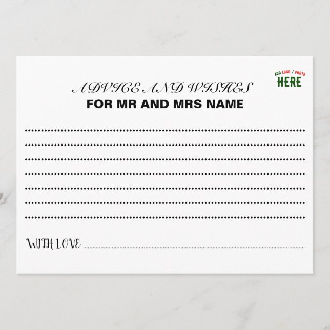 STYLISH MODERN CUSTOMIZABLE WHITE VERIFIED BRANDED ADVICE CARD (Front)