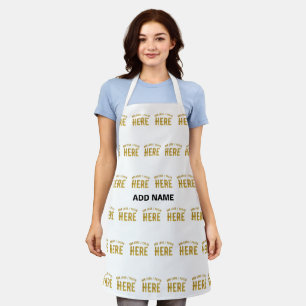 STYLISH MODERN CUSTOMIZABLE WHITE VERIFIED BRANDED APRON