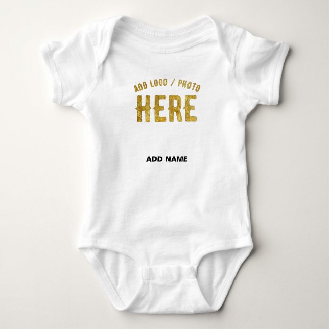 STYLISH MODERN CUSTOMIZABLE WHITE VERIFIED BRANDED BABY BODYSUIT (Front)