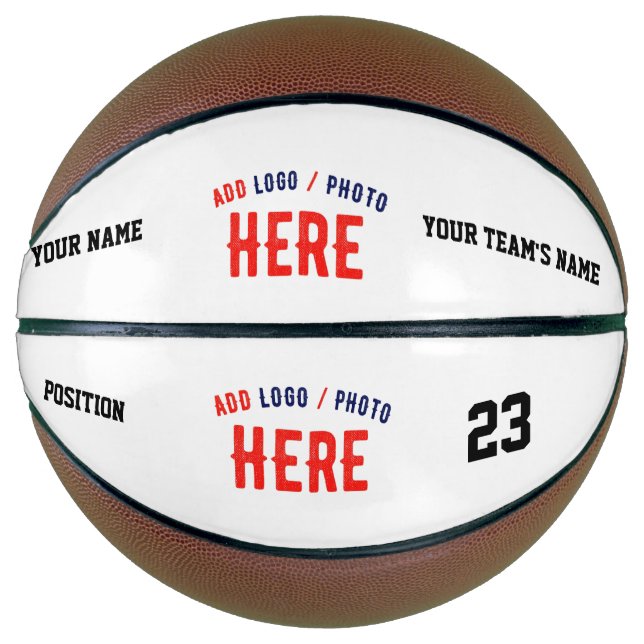 STYLISH MODERN CUSTOMIZABLE WHITE VERIFIED BRANDED BASKETBALL (Front)