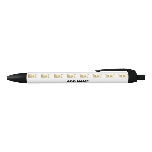 STYLISH MODERN CUSTOMIZABLE WHITE VERIFIED BRANDED BLACK INK PEN (Top)