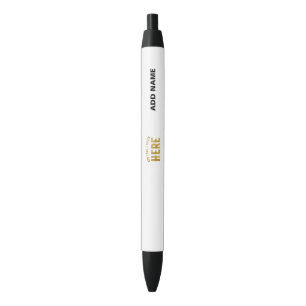 STYLISH MODERN CUSTOMIZABLE WHITE VERIFIED BRANDED BLACK INK PEN