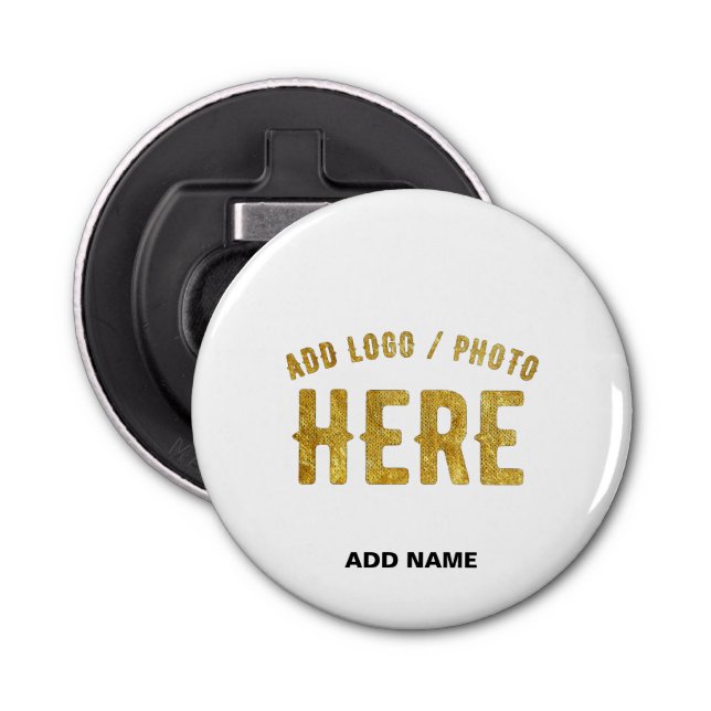 STYLISH MODERN CUSTOMIZABLE WHITE VERIFIED BRANDED BOTTLE OPENER (Front)