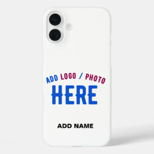 STYLISH MODERN CUSTOMIZABLE WHITE VERIFIED BRANDED iPhone 16 PLUS CASE