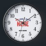 STYLISH MODERN CUSTOMIZABLE WHITE VERIFIED BRANDED CLOCK<br><div class="desc">THIS IS A DESIGN FITTING FOR EVERYONE.YOU CAN CHANGE, RESIZE OR ADD LOGO, PHOTO, TEXT AND COLOURS THE WAY YOU LIKE.THANK YOU.</div>