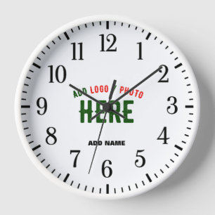 STYLISH MODERN CUSTOMIZABLE WHITE VERIFIED BRANDED CLOCK