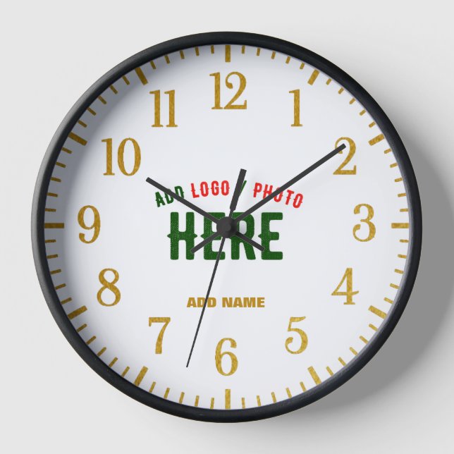 STYLISH MODERN CUSTOMIZABLE WHITE VERIFIED BRANDED CLOCK (Front)