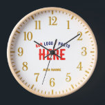 STYLISH MODERN CUSTOMIZABLE WHITE VERIFIED BRANDED CLOCK<br><div class="desc">THIS IS A DESIGN FITTING FOR EVERYONE.YOU CAN CHANGE, RESIZE OR ADD LOGO, PHOTO, TEXT AND COLOURS THE WAY YOU LIKE.THANK YOU.</div>