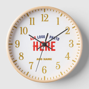 STYLISH MODERN CUSTOMIZABLE WHITE VERIFIED BRANDED CLOCK