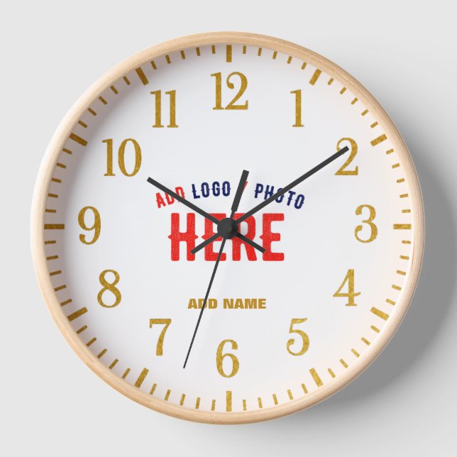 STYLISH MODERN CUSTOMIZABLE WHITE VERIFIED BRANDED CLOCK (Front)