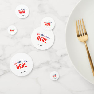 STYLISH MODERN CUSTOMIZABLE WHITE VERIFIED BRANDED CONFETTI