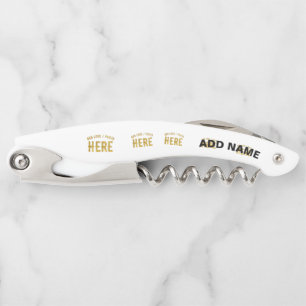 STYLISH MODERN CUSTOMIZABLE WHITE VERIFIED BRANDED CORKSCREW