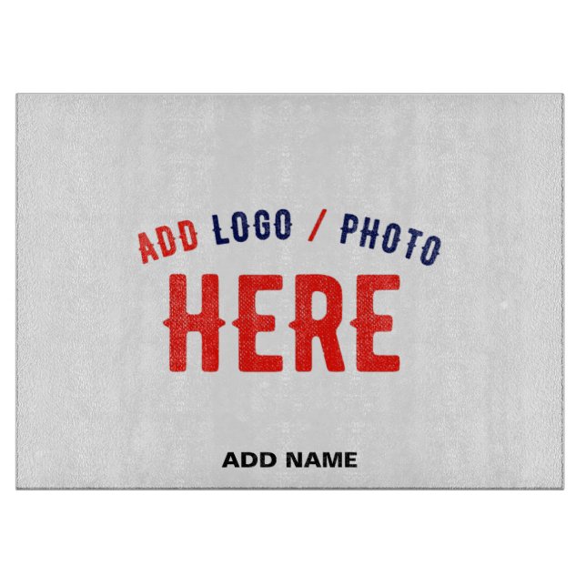 STYLISH MODERN CUSTOMIZABLE WHITE VERIFIED BRANDED CUTTING BOARD (Front)