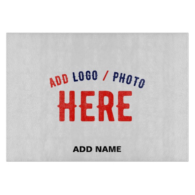 STYLISH MODERN CUSTOMIZABLE WHITE VERIFIED BRANDED CUTTING BOARD (Front)