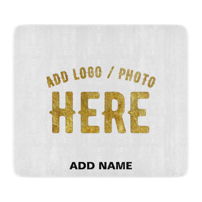STYLISH MODERN CUSTOMIZABLE WHITE VERIFIED BRANDED CUTTING BOARD (Front)