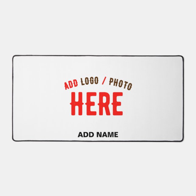 STYLISH MODERN CUSTOMIZABLE WHITE VERIFIED BRANDED DESK MAT (Front)
