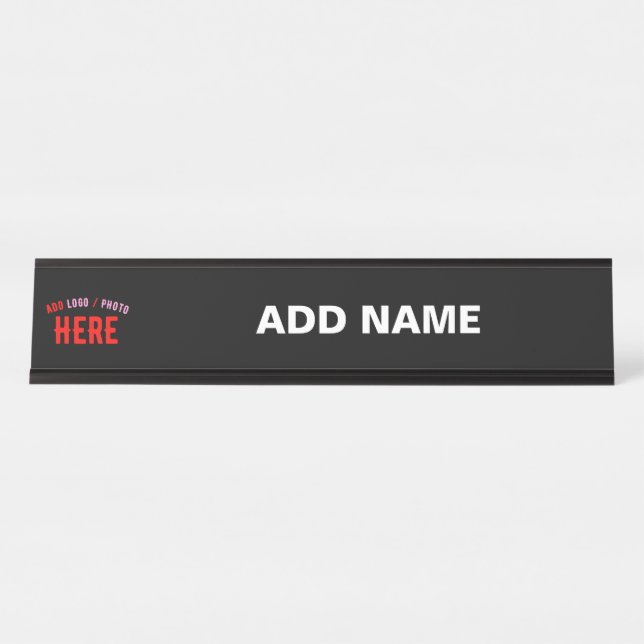 STYLISH MODERN CUSTOMIZABLE WHITE VERIFIED BRANDED DESK NAME PLATE (Front)