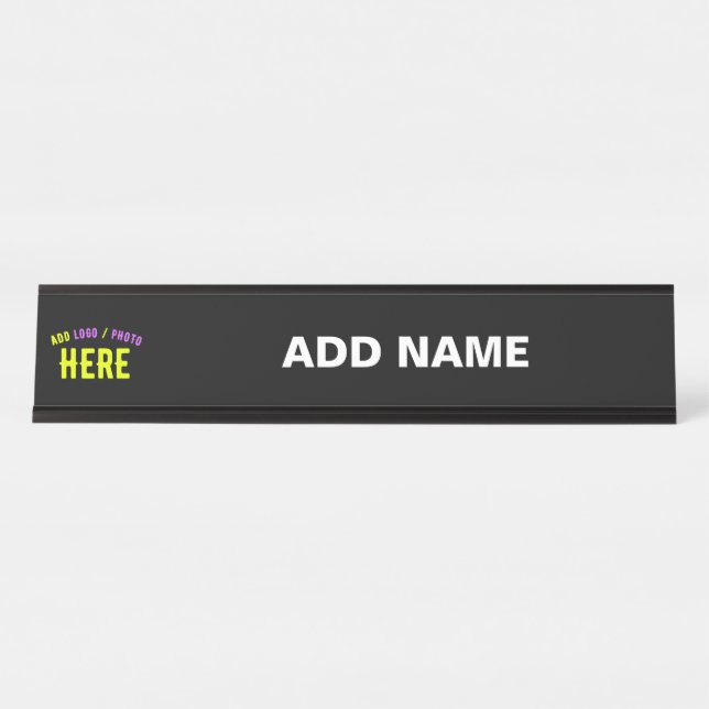STYLISH MODERN CUSTOMIZABLE WHITE VERIFIED BRANDED DESK NAME PLATE (Front)