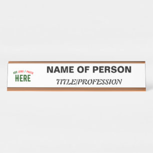 STYLISH MODERN CUSTOMIZABLE WHITE VERIFIED BRANDED DESK NAME PLATE