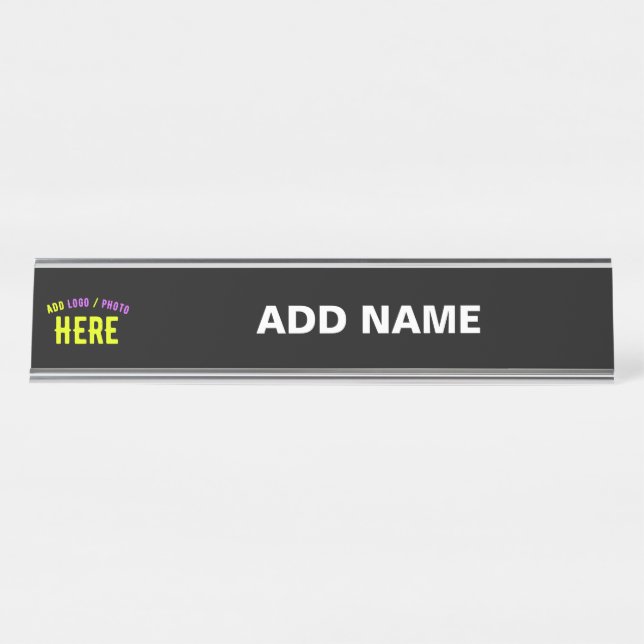 STYLISH MODERN CUSTOMIZABLE WHITE VERIFIED BRANDED DESK NAME PLATE (Front)