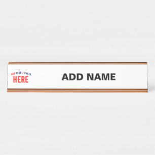 STYLISH MODERN CUSTOMIZABLE WHITE VERIFIED BRANDED DESK NAME PLATE