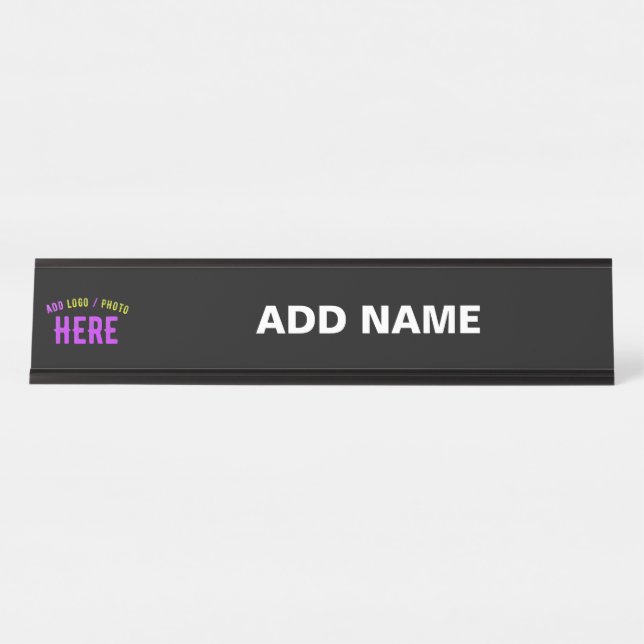 STYLISH MODERN CUSTOMIZABLE WHITE VERIFIED BRANDED DESK NAME PLATE (Front)
