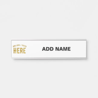 STYLISH MODERN CUSTOMIZABLE WHITE VERIFIED BRANDED DOOR SIGN