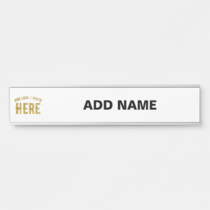STYLISH MODERN CUSTOMIZABLE WHITE VERIFIED BRANDED DOOR SIGN