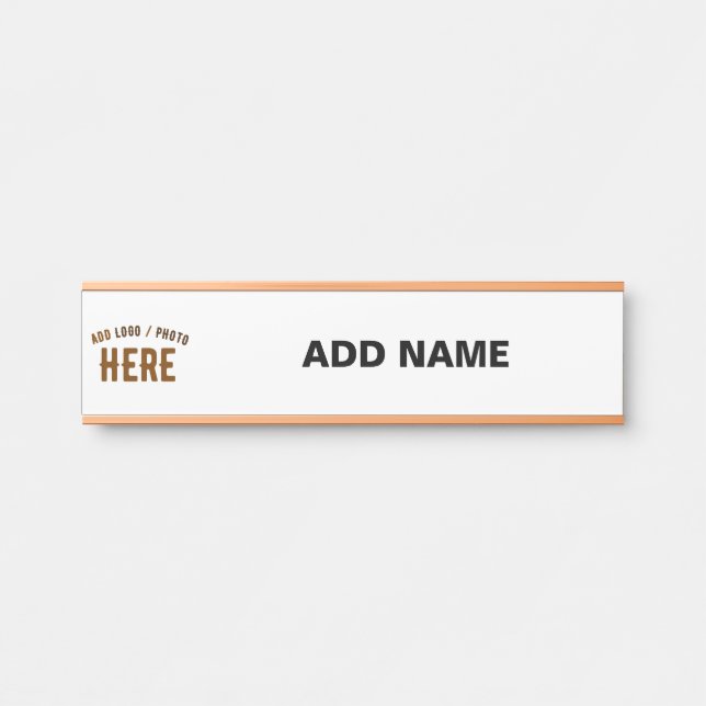 STYLISH MODERN CUSTOMIZABLE WHITE VERIFIED BRANDED DOOR SIGN (Front)