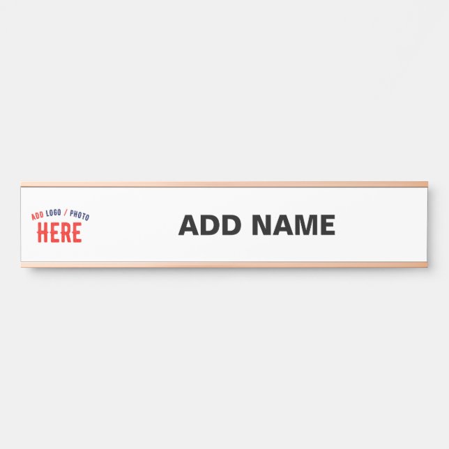 STYLISH MODERN CUSTOMIZABLE WHITE VERIFIED BRANDED DOOR SIGN (Front)