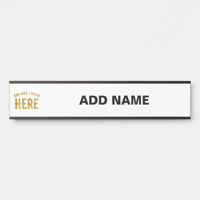 STYLISH MODERN CUSTOMIZABLE WHITE VERIFIED BRANDED DOOR SIGN (Front)