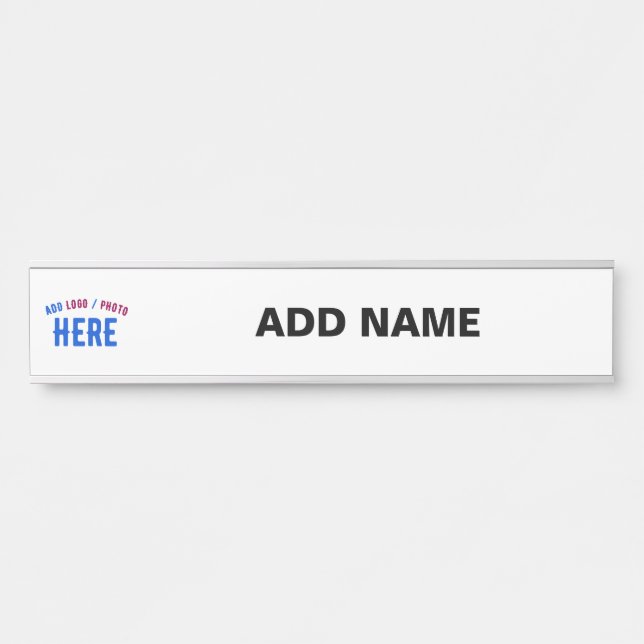 STYLISH MODERN CUSTOMIZABLE WHITE VERIFIED BRANDED DOOR SIGN (Front)