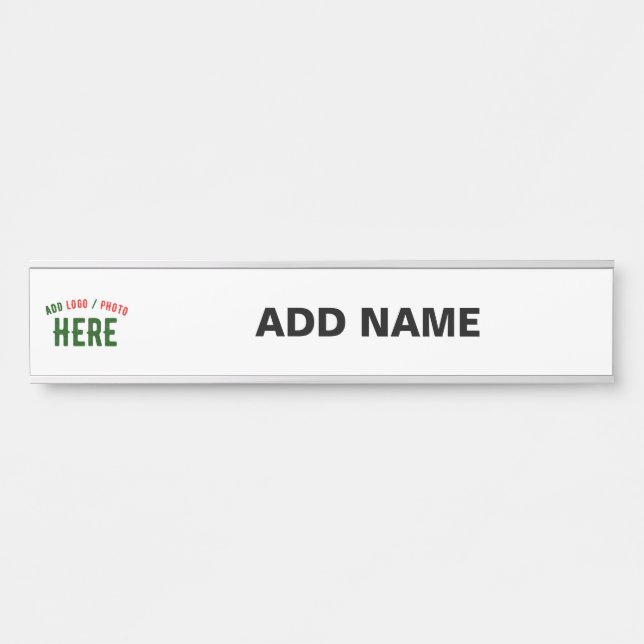 STYLISH MODERN CUSTOMIZABLE WHITE VERIFIED BRANDED DOOR SIGN (Front)