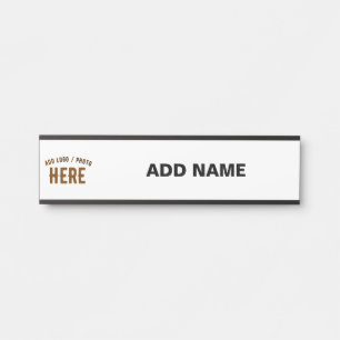 STYLISH MODERN CUSTOMIZABLE WHITE VERIFIED BRANDED DOOR SIGN