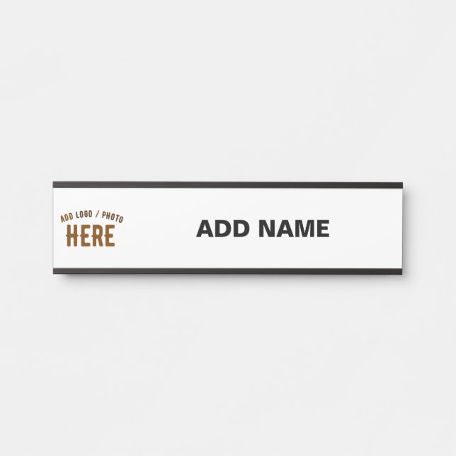 STYLISH MODERN CUSTOMIZABLE WHITE VERIFIED BRANDED DOOR SIGN (Front)