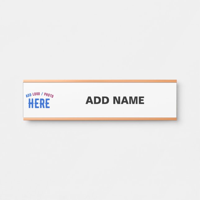 STYLISH MODERN CUSTOMIZABLE WHITE VERIFIED BRANDED DOOR SIGN (Front)