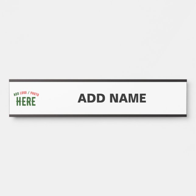 STYLISH MODERN CUSTOMIZABLE WHITE VERIFIED BRANDED DOOR SIGN (Front)