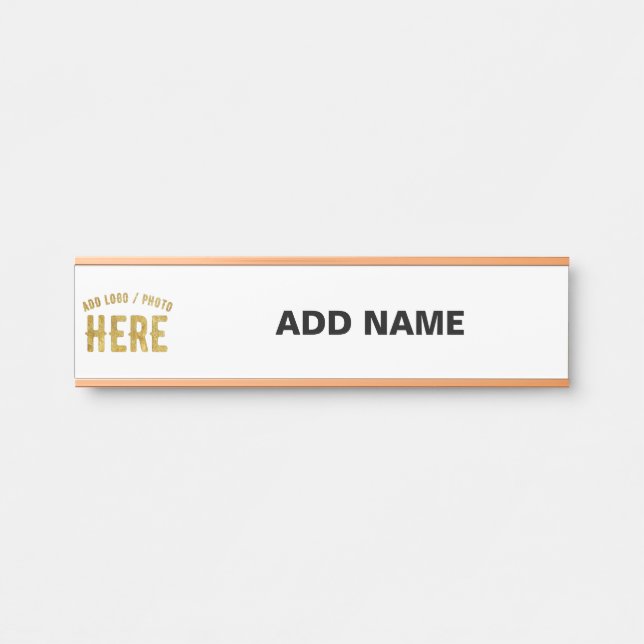 STYLISH MODERN CUSTOMIZABLE WHITE VERIFIED BRANDED DOOR SIGN (Front)