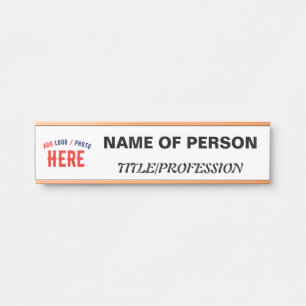 STYLISH MODERN CUSTOMIZABLE WHITE VERIFIED BRANDED DOOR SIGN