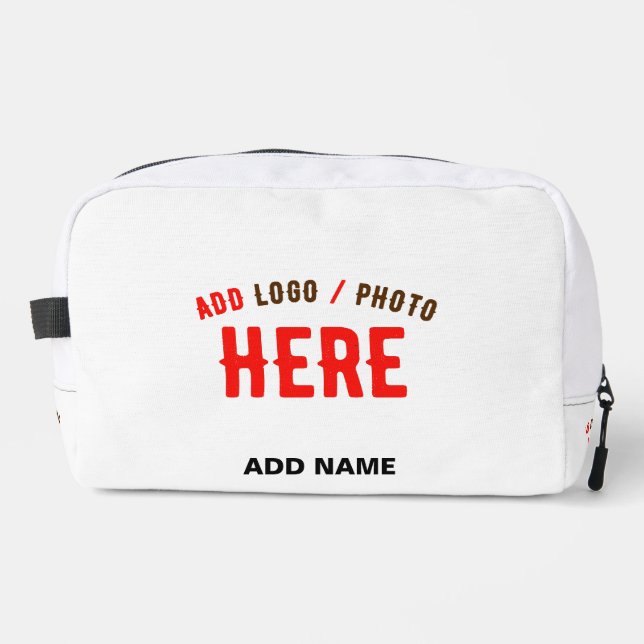 STYLISH MODERN CUSTOMIZABLE WHITE VERIFIED BRANDED DOPP KIT (Front)