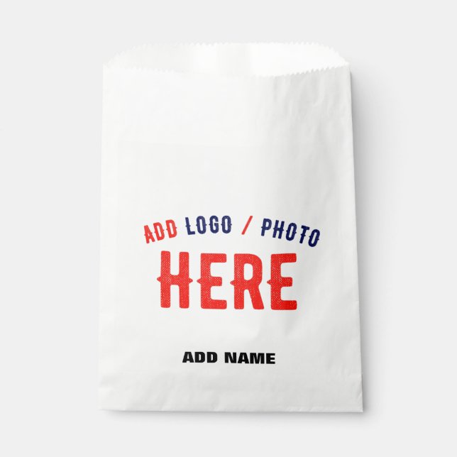 STYLISH MODERN CUSTOMIZABLE WHITE VERIFIED BRANDED FAVOUR BAGS (Front)