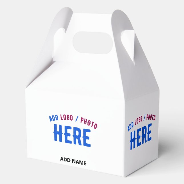 STYLISH MODERN CUSTOMIZABLE WHITE VERIFIED BRANDED FAVOUR BOX (Front)