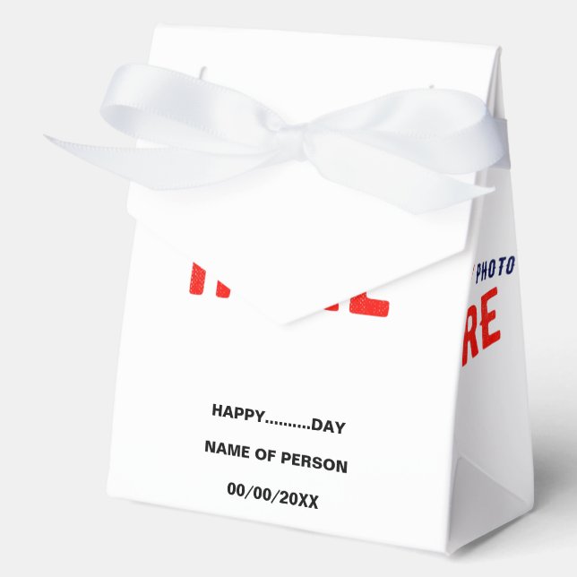 STYLISH MODERN CUSTOMIZABLE WHITE VERIFIED BRANDED FAVOUR BOX (Front)