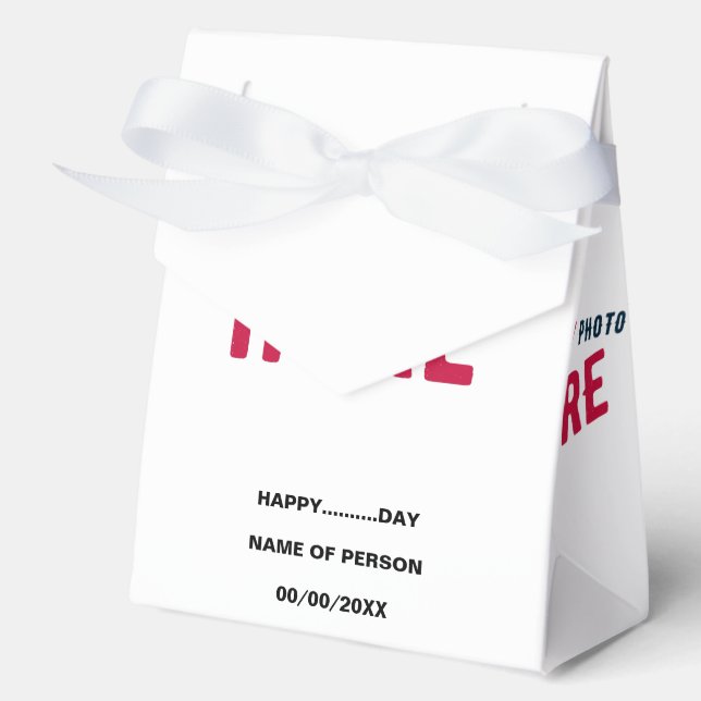 STYLISH MODERN CUSTOMIZABLE WHITE VERIFIED BRANDED FAVOUR BOX (Front)