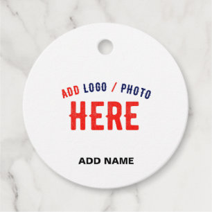 STYLISH MODERN CUSTOMIZABLE WHITE VERIFIED BRANDED FAVOUR TAGS