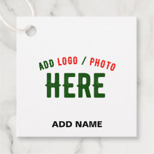 STYLISH MODERN CUSTOMIZABLE WHITE VERIFIED BRANDED FAVOUR TAGS